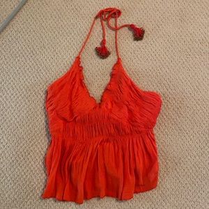 Free People orange ruffle set